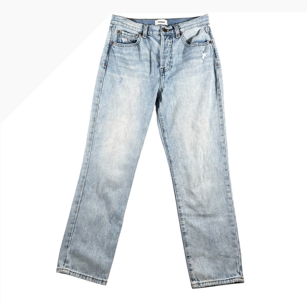 Pistola‎ Keaton High Rise Slim Straight Leg Jeans Blue Womens Size 28 Button Fly